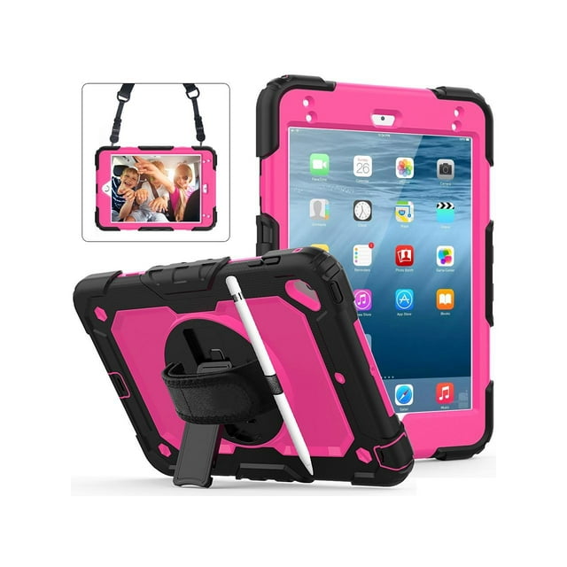 Étui pour iPad Mini 5, Étui pour iPad Mini 4, Support Antichoc Robuste, Étui de Protection Mini avec Protecteur d'Écran, Porte-Crayon, Poignée, Sangle pour iPad Mini 7,9 5e Gén / Mini 4e Génération