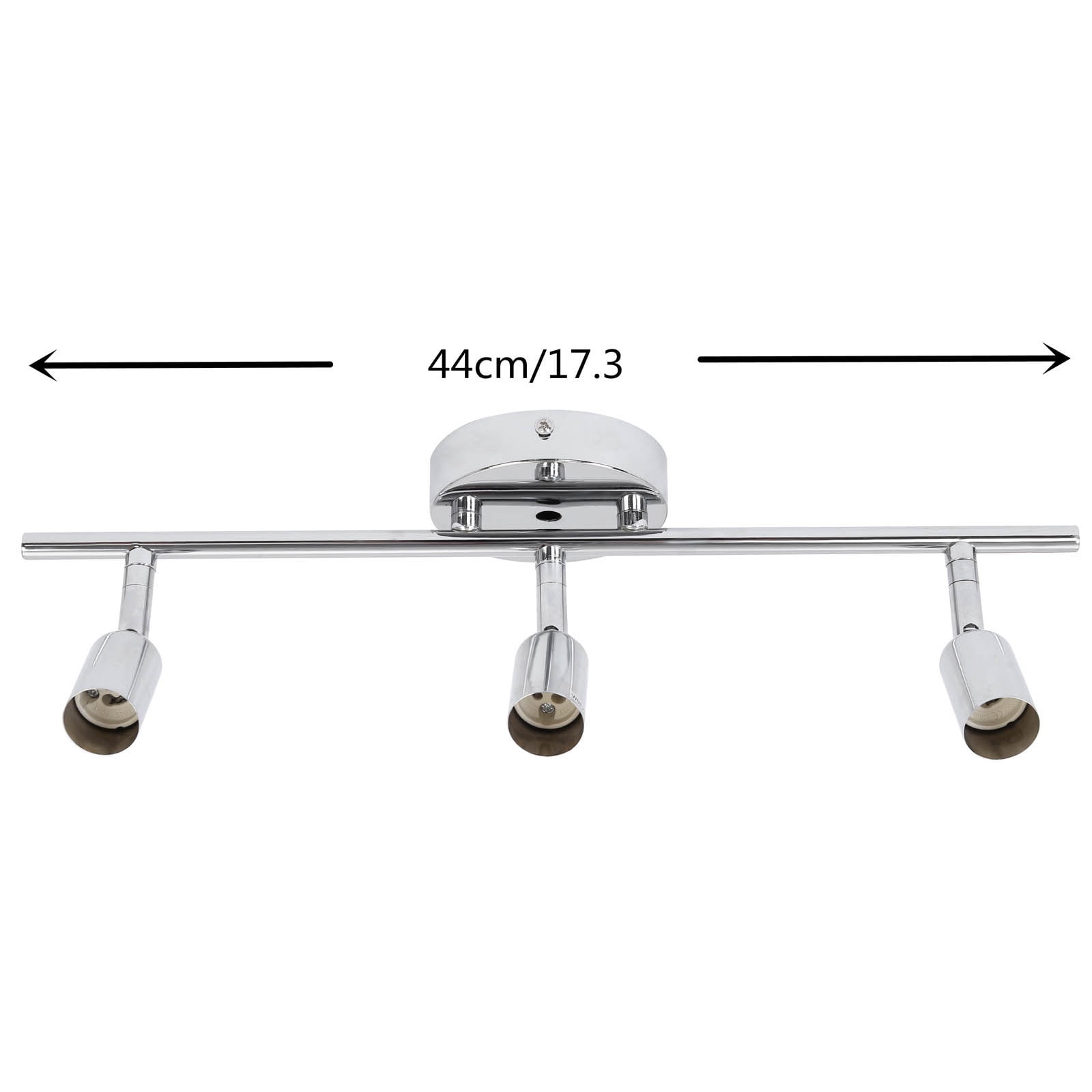 Augper Clearance Track Lighting Kit, 3 Head Foldable Ceiling Spot Light with GU10 Socket for Kitchen Hallyway Bedroom Fixture Directional Accent Lamp
