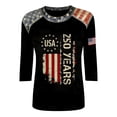 thumbnail image 3 of Puliio USA 250th Anniversary T-Shirt for Womens 3/4 Sleeve 1776-2026 Tee Tops USA 250 Years Distressed American Flag Graphic 4th of July T Shirt, 3 of 3