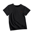 thumbnail image 4 of CYRBOKO Athletic T-Shirts for Boys, Short Sleeve Running Summer Quick-dry Kids Activewear Tops Black Size 14-16 T, 4 of 4
