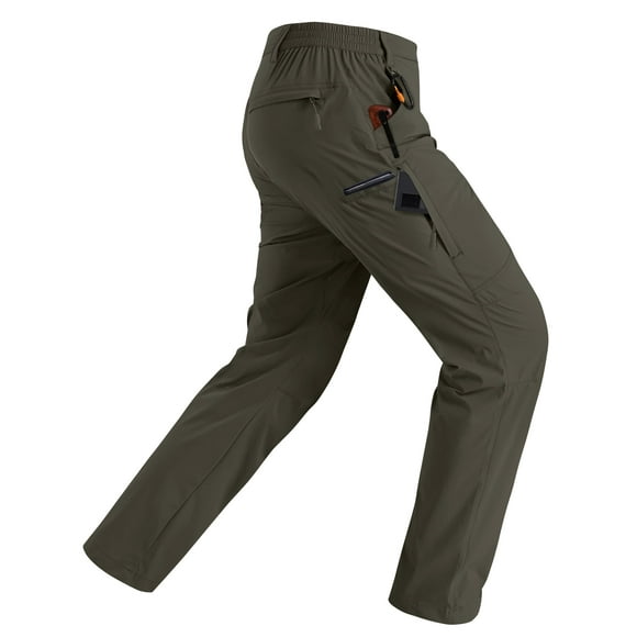 Pantalones de senderismo Rapoo para hombre, ligeros e impermeables, verdes, 44 W x 30 L