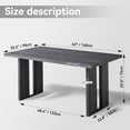63” Rectangle Dining Table, Wood Kitchen Table for 4 6 People, Rustic