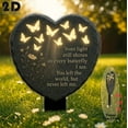 thumbnail image 1 of Memorial Garden Stake - Heart-Shaped Rock with Butterfly, Poem & Floral Design | Waterproof 2D Acrylic Grave Marker for Garden, Yard, 1 of 5