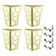 thumbnail image 4 of 4 patas de mesa de metal con patrón hueco y tornillos para elevadores de muebles y soportes de gabinete. Oro, 4 of 9