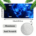 thumbnail image 2 of 1 Pcs 2D Flat License Plate Covers & Frames, Blue Flame Skull For Decorative Front, Waterproof For Decoration Aluminum License Plate Covers & Frames Cover For Men Women, 12" X 6", 2 of 7