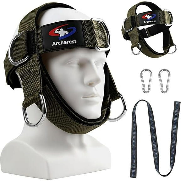 WEEKS Fitness Neck Head Harness Trainer, Adjustable Chin Strap and head harness Strength, Neoprene Neck Exerciser for Weight Lifting, Home and Gym Use