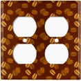 thumbnail image 2 of Metal Light Switch Wall Plate Outlet Cover (Mocha Coffee Bean Espresso Cup Cappuccino Grounds - Double Duplex), 2 of 2