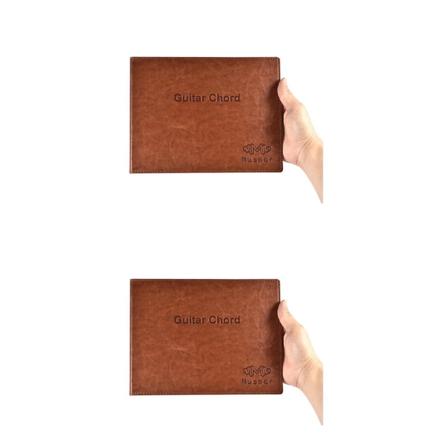 ZLight Livre d'Accords de Guitare à 6 Cordes Professionnel pour Débutants Étudiants Lecture de Musique Livre de Pratique Cadeau de Festival Accessoire d'Instrument Marron 23.5*18cm 2Ensemble