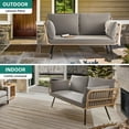 thumbnail image 6 of DEXTRUS Patio Loveseat Sofa, All-Weather Wicker Rattan 2 Seater Sofa with Cushions & Lumbar Pillows, Outdoor Patio Furniture Set for Patio for Balcony, Backyard, Deck, Poolside - Grey, 6 of 8