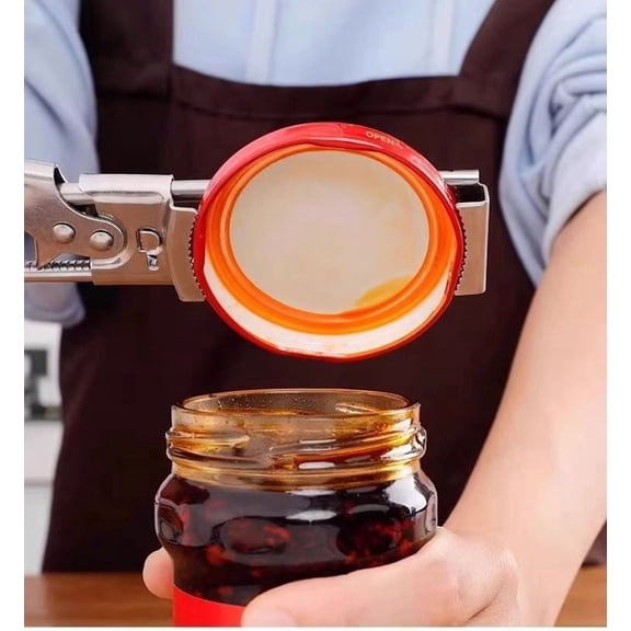 Vruelia Jar & Bottle Opener, Multifunctional Stainless Steel Easy Can Opener Jar Lid Gripper, Manual Adjustable Jar Bottle Opener Kitchen Gadgets