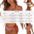 thumbnail image 3 of Roncen Women's Striped High Waisted Bikini Sets Cute Cheeky Triangle String Thong Swimsuit Bathing Suit 2 Piece, 3 of 8