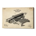 thumbnail image 2 of Epic Graffiti  "Type Writing Machine Blueprint Patent Parchment" Giclee Canvas Wall Art, 12" x 18", 2 of 3