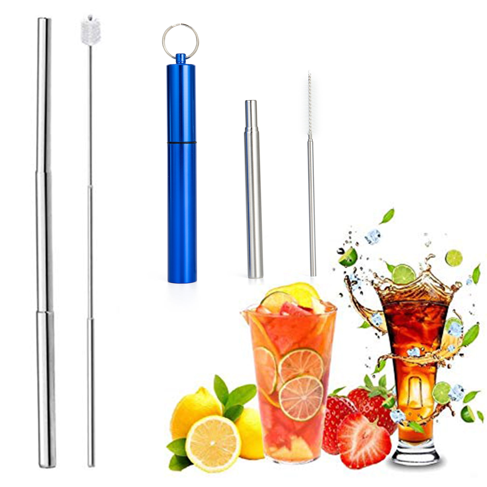Telescopic Reusable Straws, Portable Collapsible Straws, Food Grade