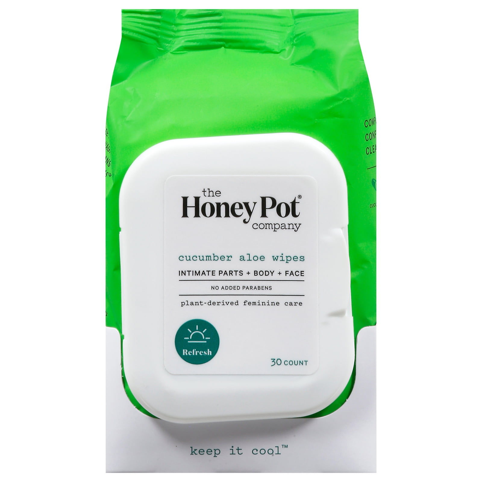 The Honey Pot Wipes Intimt Cucumber Alo 1 Each30 CT