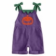 thumbnail image 7 of Unisex kids Corduroy Short Overalls, Pumpkin Felt Appliques Sleeveless Dungarees with Pockets, Comfort Baby Outfit for First Halloween Photoshoots and Pumpkin Patch Visits for 1-7 Years, 7 of 7