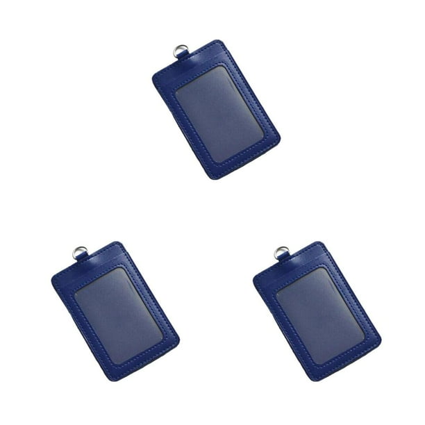 Seitruly 10x Portatarjetas de identificación Carcasa protectora Tarjetas de autobús Funda Personal Vertical/Azul oscuro Type1 NO1