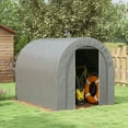 thumbnail image 3 of Topcobe Galvanized Metal 6' x 8' Outdoor Storage Tent, Heavy Duty and Waterproof Portable Shed, for Bike, Motorcycle, Tools, Sheds & Outdoor Storage Clearance, Garden Sheds & Outdoor Storage, 3 of 11