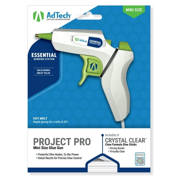 AdTech Project Pro 20W Mid-Size Glue Gun Kit with Glue Sticks and Needle Nozzle for Crafts and DIY