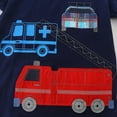 thumbnail image 4 of Gerichy Boys Summer Outfits Toddler Kids Baby Boy Clothes Summer Boys' Suits Fire Truck Pattern Knitted Cotton 2PCS Casual Short Sleeved Sets, 4 of 6