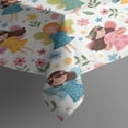 thumbnail image 3 of Colorful Princess Flower Fairy Pattern Rectangle Tablecloth 60"x84",Waterproof Polyester Rectangle Table Cloth, Wipeable Spillproof Polyester Tablecloth for Dining, Camping, Indoor and Outdoor, 3 of 5