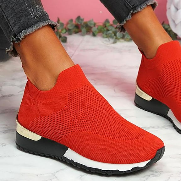 FAMTKT Women's Walking Shoes - Casual Breathable Athletic Tennis Slip on Sneakers
