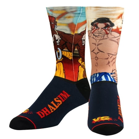 

Odd Sox Street Fighter X Socks Dhalsim Vs E Honda Fun Novelty Men s Crew Large