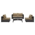 thumbnail image 2 of Modway Convene Ensemble de 5 Pcs pour Patio Extérieur avec Foyer en Espresso Beige, 2 of 9