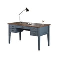 thumbnail image 7 of Farmhouse Wood Half Pedestal Executive Desk Writing Table Office Desk Blue, 7 of 7
