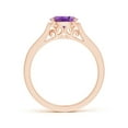 thumbnail image 2 of ANGARA Natural 0.7 Ct. Amethyst with Diamond Side Stones Ring in 14K Rose Gold for Women (Ring Size: 5.5), 2 of 9