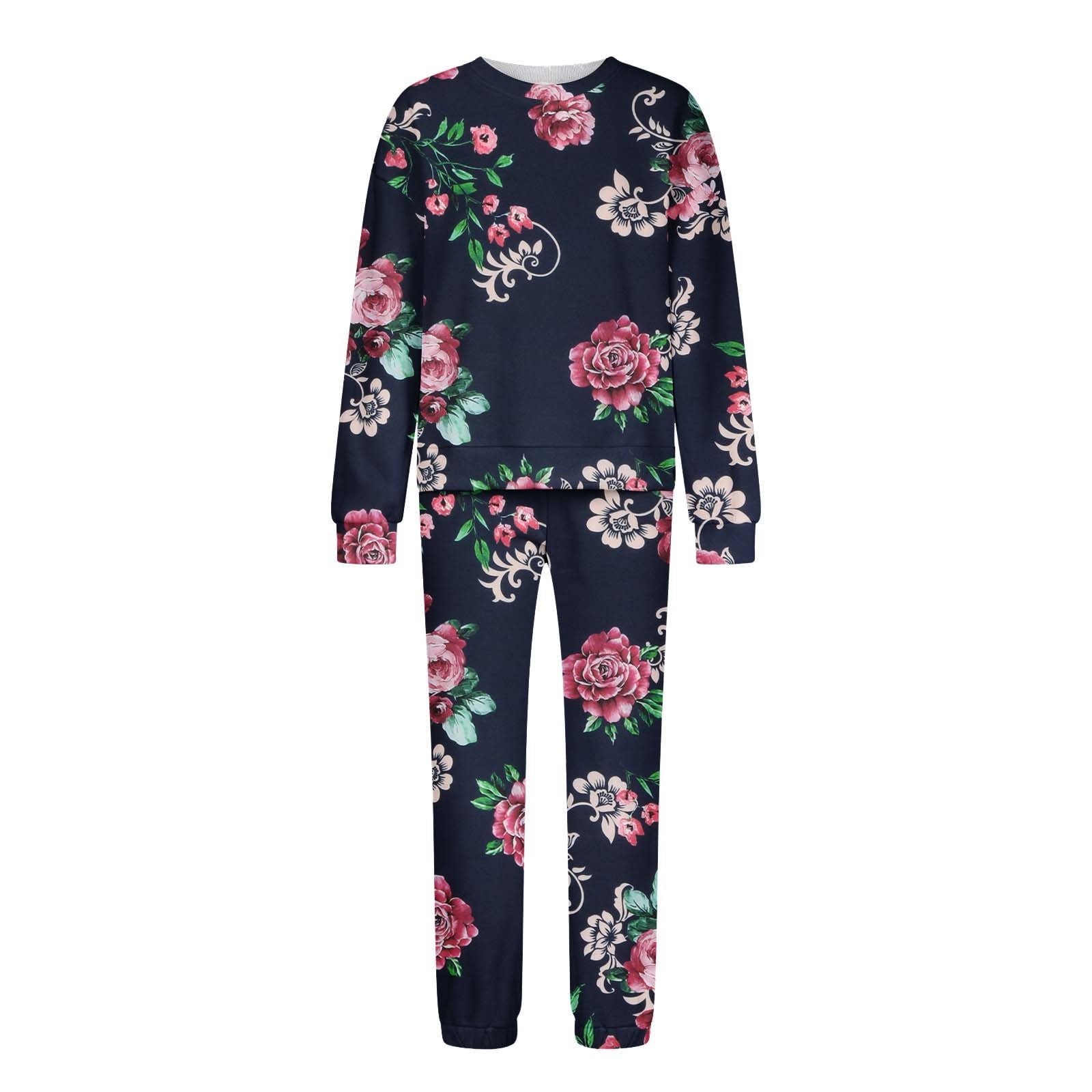 Women Plus Size Vacation Floral Print Drawstring Hoodie Sweatshirt