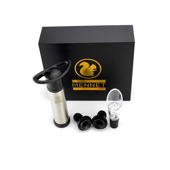 Wine Aerator and Wine Saver Pump with 2 Vacuum Bottle Stoppers by Mennet Supplier