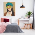 thumbnail image 2 of Boho Fashion Girl Portrait Botanical & Floral Graphic Art Gallery Wrapped Canvas Print Wall Art, 2 of 7