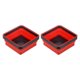 thumbnail image 1 of Bandejas de herramientas magnéticas plegables de 2 piezas, organizador de piezas metálicas pequeñas cuadradas rojas, 1 of 5