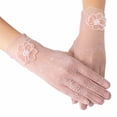 thumbnail image 1 of Women Black Dot Short Lace Lace Breathable Riding Sunscreen Wedding Gloves, 1 of 3
