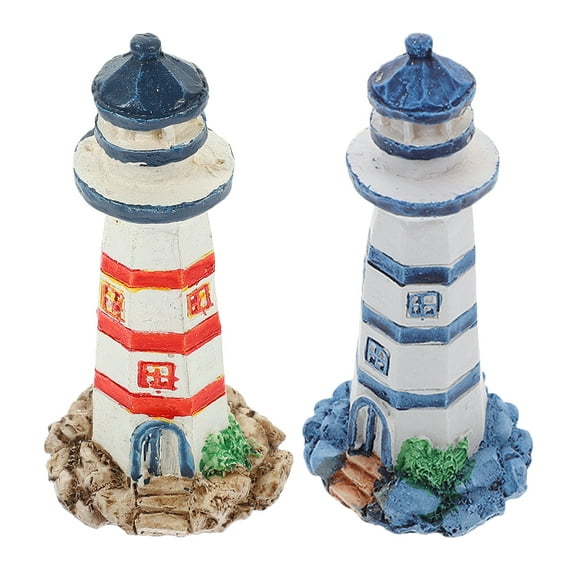 WHAMVOX  2 Pcs Light House Decorations for Home Lighthouse Ornaments