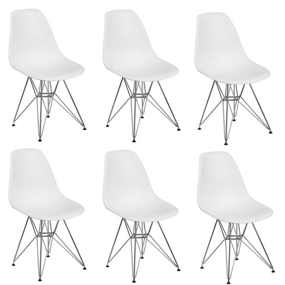 Eiffel Dining Chair with Chrome Base - Cream