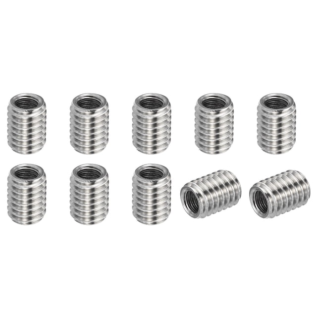 Unique Bargains Adaptateurs Filetage Manchon Réducteur Écrou M6x1.0 Mâle à M4x0.7 Femelle pour Réparer Insert Écrou Vis Réducteur 8mm 10 Pcs