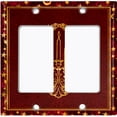 thumbnail image 6 of Metal Light Switch Plate Cover Elegant Gold Candle Frame Starry Moon Maroon FRA034, 6 of 13