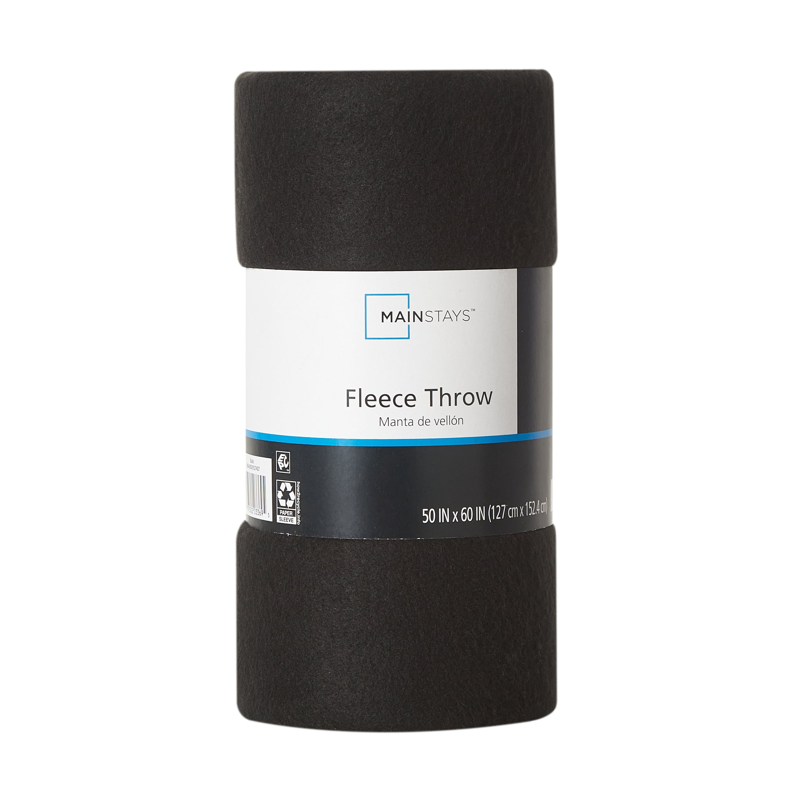 (2 pack) Mainstays Black Fleece Throw Blanket 50" x 60" All Ages