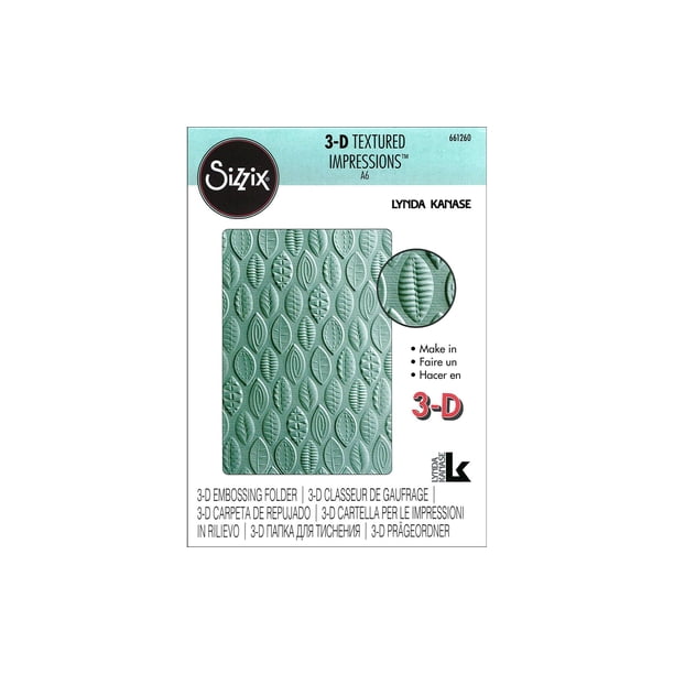 Sizzix 3-D Textured Impressions Embossing Folder Leaves by Lynda Kanase ...