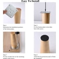 thumbnail image 5 of Juego de 4 patas de madera para muebles, patas de cama, 15 cm, patas rectas para mesa de centro, patas para muebles de cocina, acabado en nogal, con accesorios de instalación para sillón, mesita de, 5 of 5