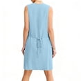 thumbnail image 2 of LIaqionyy Cotton Linen Dresses for Women Summer Casual Sleeveless Button down V Neck Dress Sundress with Pocket, 2 of 8