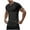 Black, variant on ZCFZJW Men's Waffle Henley Shirts Knit Muscle Fitted T Shirt Trendy Solid Color Basic V Neck Longline Tops Gym Workout Athletic Shirt Tees Brown L