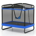 thumbnail image 1 of Patiojoy Trampoline Rectangulaire pour Enfants 6 x 4 Pi Intérieur Extérieur Trampoline Récréatif avec Balançoire Bleu, 1 of 10
