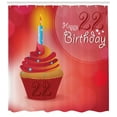 thumbnail image 3 of Ambesonne Birthday Shower Curtain, Cupcake Romantic, 69"Wx84"L, Red Scarlet Blue, 3 of 3