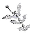 thumbnail image 5 of UDIYO Punk Flying Bats Dangle Barbell Belly Button Ring Navel Ring Body Piercing, 5 of 5