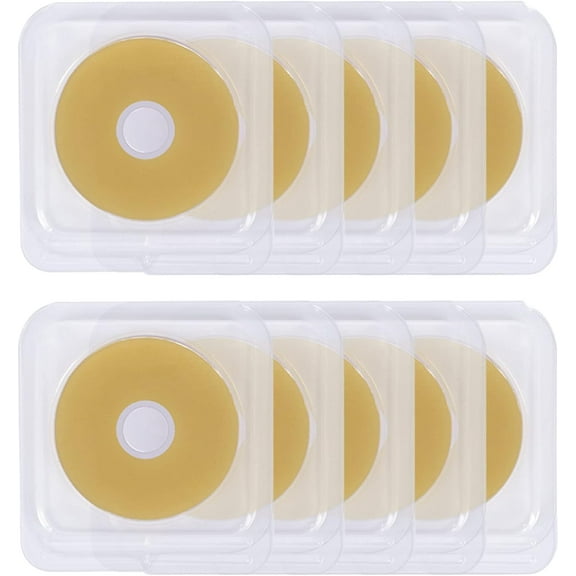 Ostomy Barrier Rings - Sting Free Moldable Ostomy Rings - Hydrocolloid Skin Extender Rings for colostomy Bags 10PCS