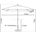 thumbnail image 2 of Elite 6.5x10Ft Rectangular Patio Umbrella, Fade-Resistant Acrylic, Steel Frame, 2 of 7