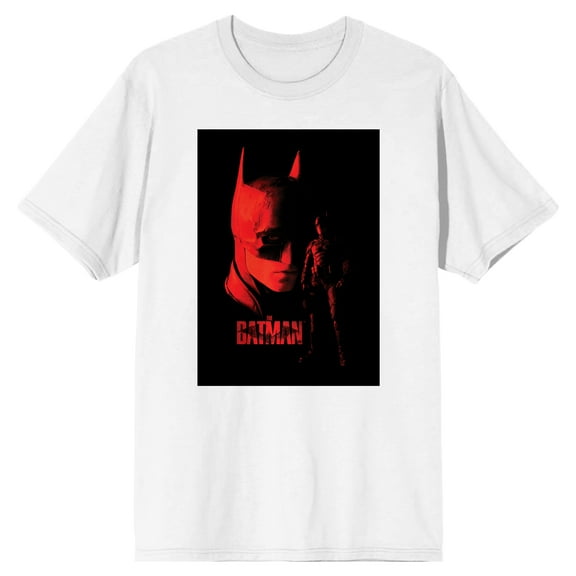 The Batman Graphic Art Men's White T-Shirt-Small