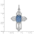 thumbnail image 5 of Auriga Fine Jewelry 925 Sterling Silver Rhodium-plated Miraculous Medal Cross Pendant for Women (L-36 mm, W-23 mm), 5 of 6
